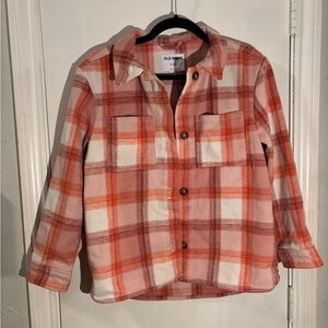 Old Navy Kids Plaid Flannel - Pink and White